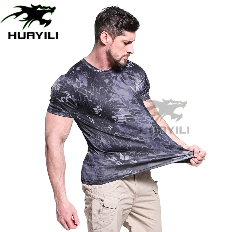 Hot Selling Tactical Camouflage Clothing Wholesale Woodland Camo Style Shirt Men T-shirt