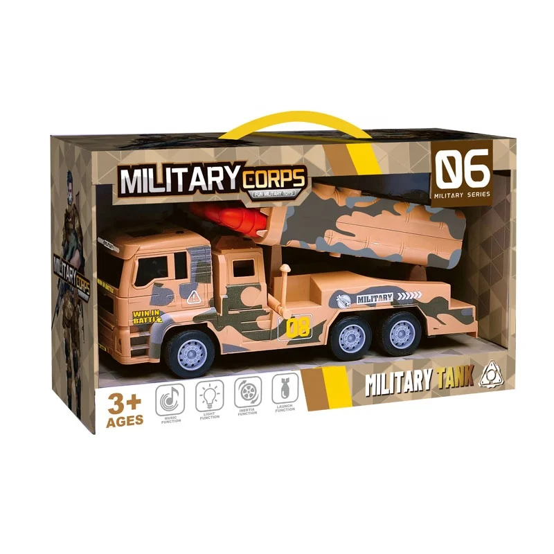 Shantou Toys High Quality Kids Plastic Electric Friction Toys Car Light Music Military Truck Toy Vehicle