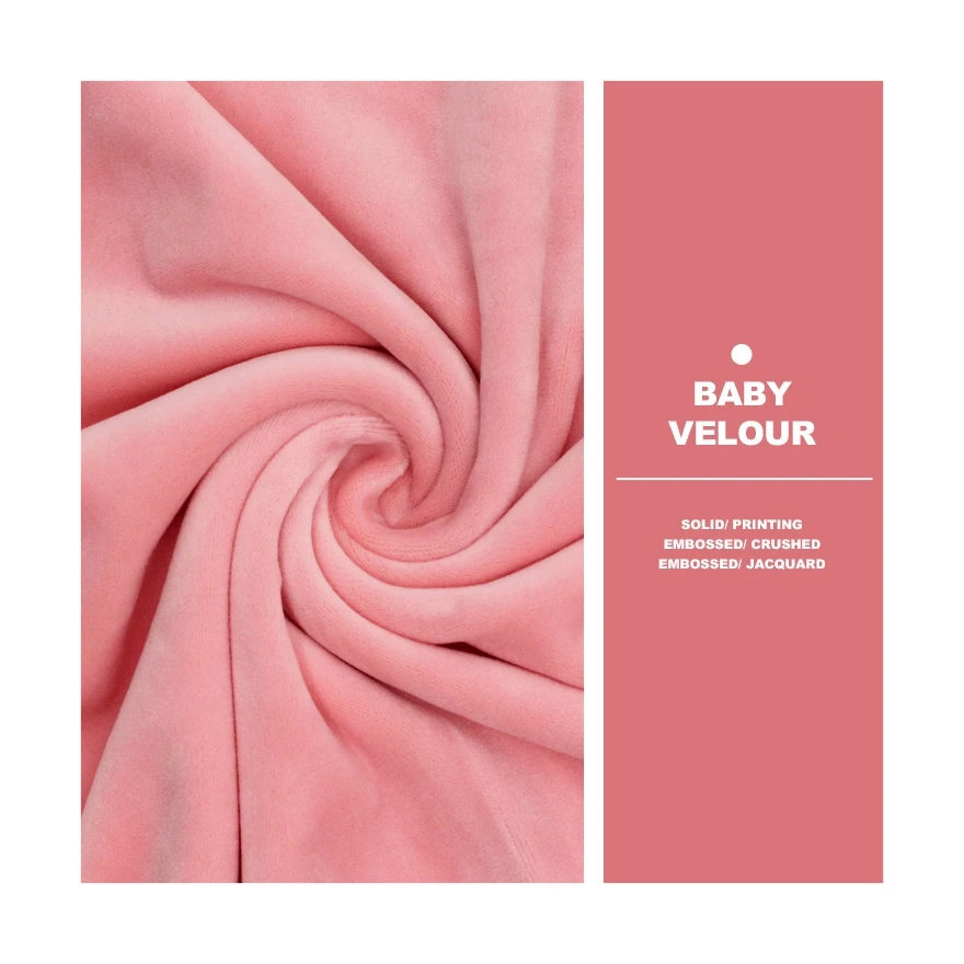 100%Polyester 230GSM Baby Velour Velboa/ Velour Fabric Velvet Fabric for Baby Sofa/ Dolls/ Plush Toys