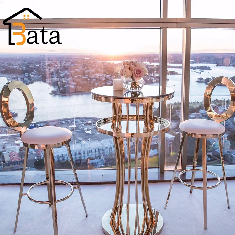 Cheap Price Stainless Steel High Chair Strong Gold Bar Stool Suitable Event Wedding Furniture