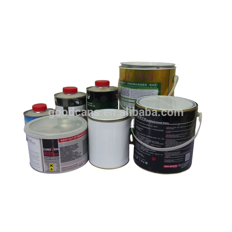
Metal PVC chemical tinplate can white round chemical can 