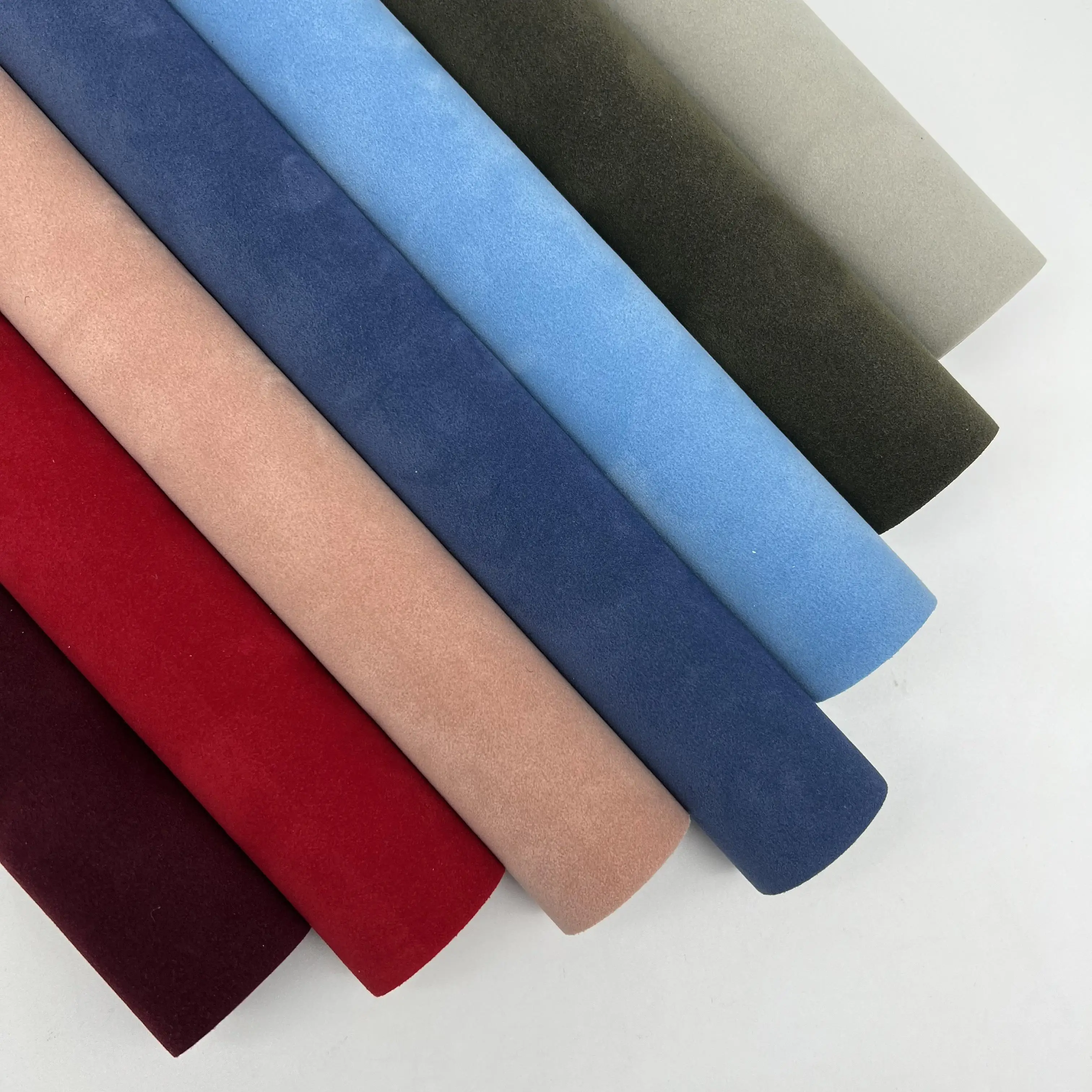Wholesale Faux Rexine Leather Wear-Resistant Microfiber Flocking Pu Synthetic Suede Leather Fabric Supplier For Footwear
