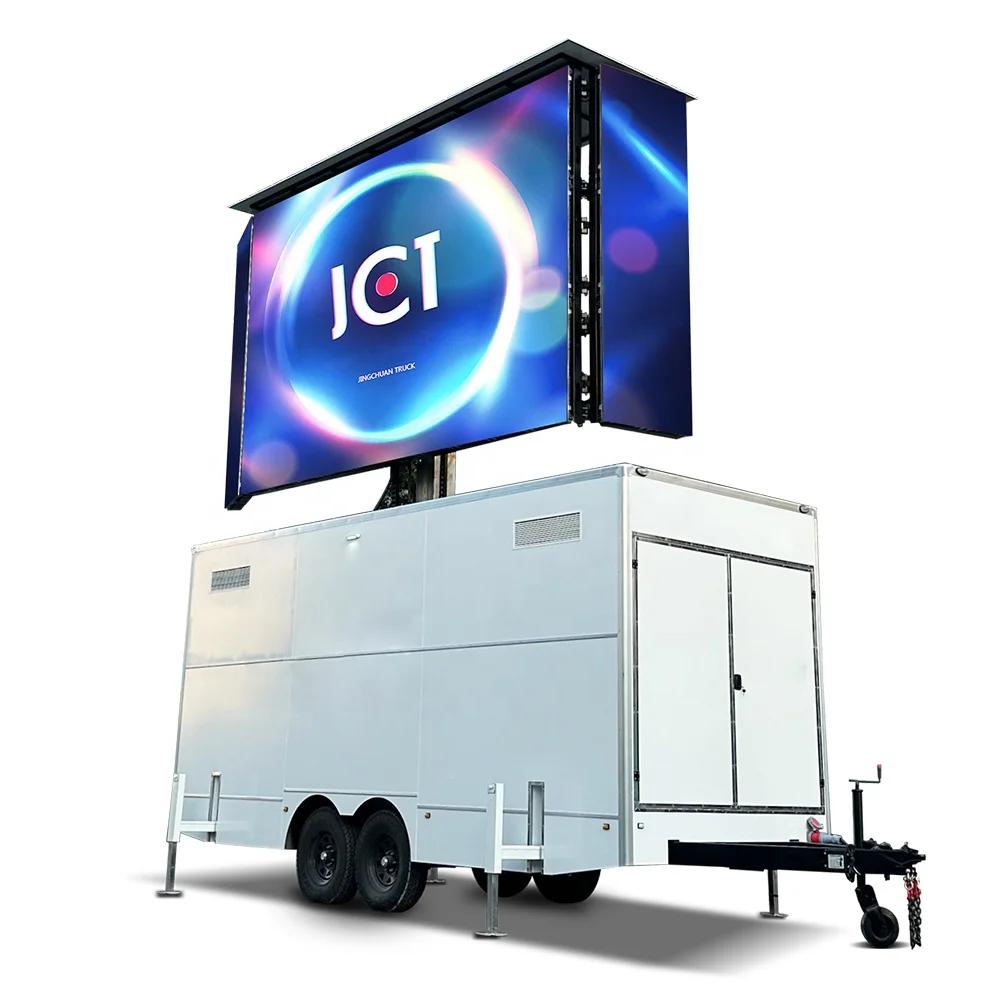 2024 Hot Selling 21 Square Meters Enclosed Mobile LED Trailer For Live Broadcast Of The Football Game