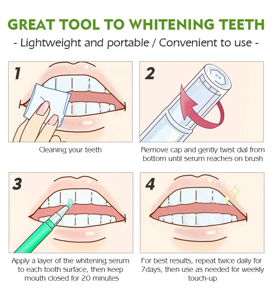VIBRANT GLAMOUR Teeth Whitening Pen Cleaning Serum Remove Plaque Stains Protect Oral Hygiene Nursing