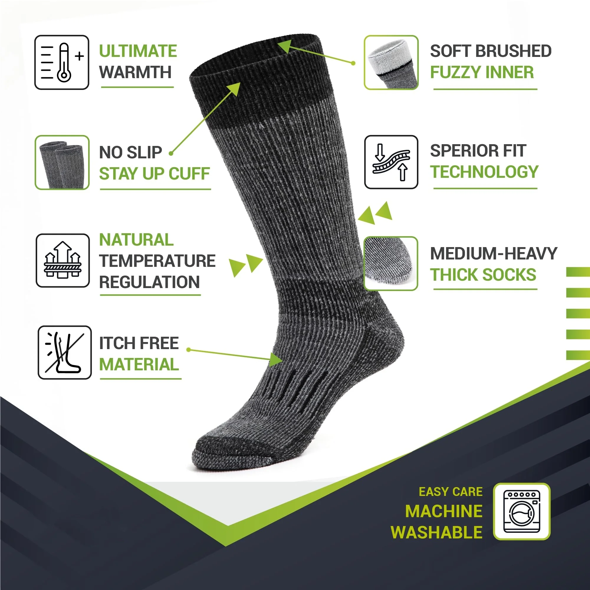 Factory Hiking Ski Socks Merino Wool Socks Men Thick Crew Cashmere Thick Merino Wool Socks