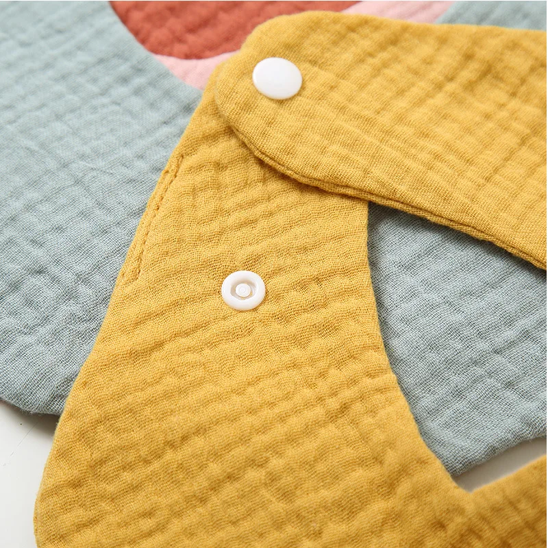 Muslin Baby Teething Bibs Lap-shoulder Cloths Bibs Baby Bandana Drool Bibs