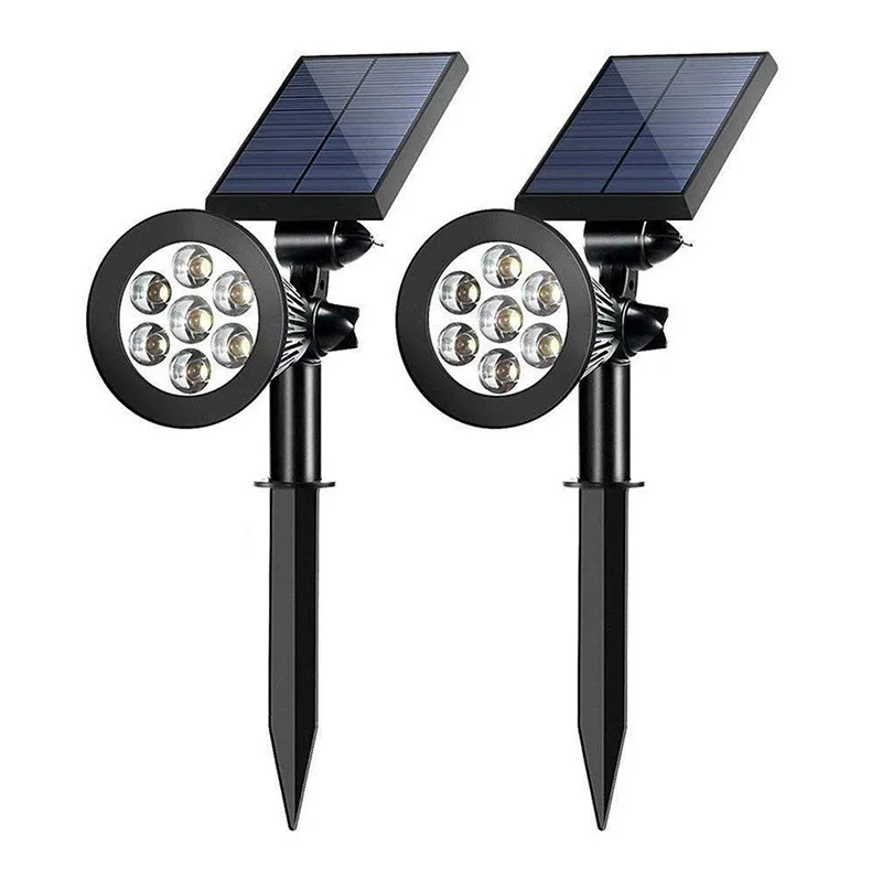 Outdoor waterproof 7 led changing color 3W solar wall light,adjustable solar spotlight for courtyard,landscape,garden