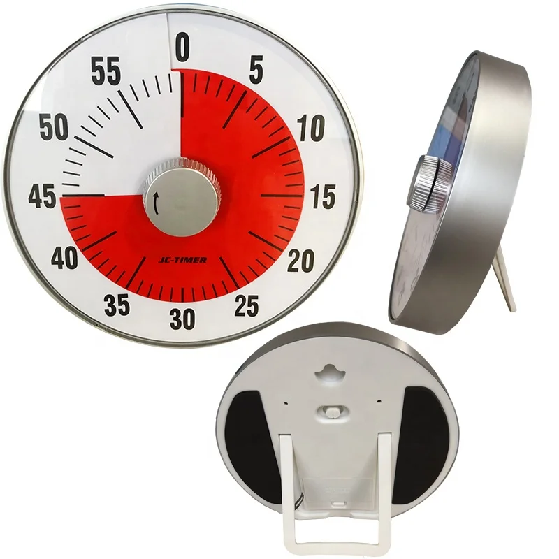 60 Minute kitchen timer mechanical time countdown alarm visual analog timer for kid study classroom meeting