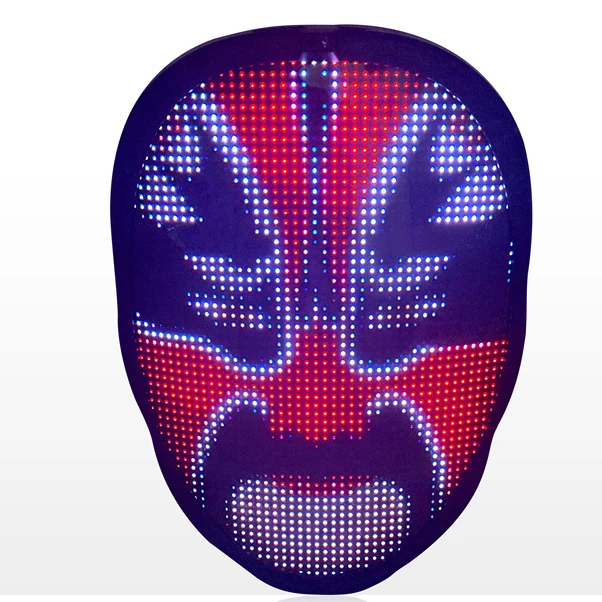 LED silicone wireless face shifted mask programable bluetooth demon party rave luminous party mask