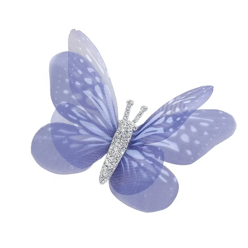 6 см Фантастическая бабочка домашний текстиль органза для бантов, застежка для волос и подарочная упаковка