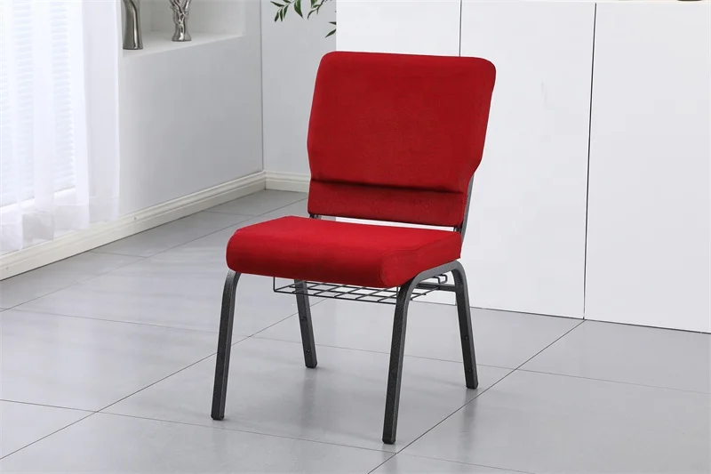 Красные новые взаимосвязанные церковные стулья из Китая церковный стул с книжной полкой