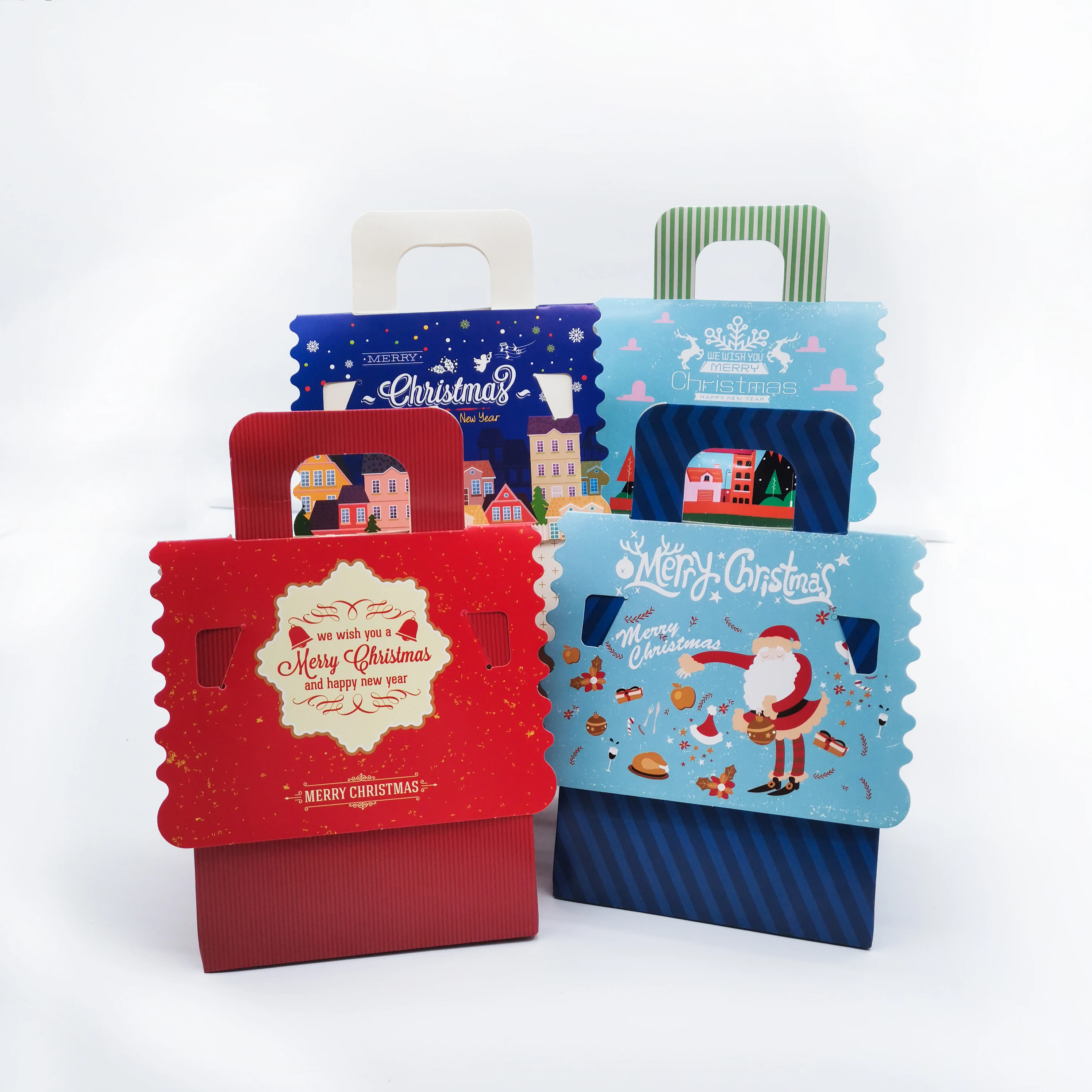 Custom Printing Folding Hanger Christmas Eve Gift Candy Packaging Box