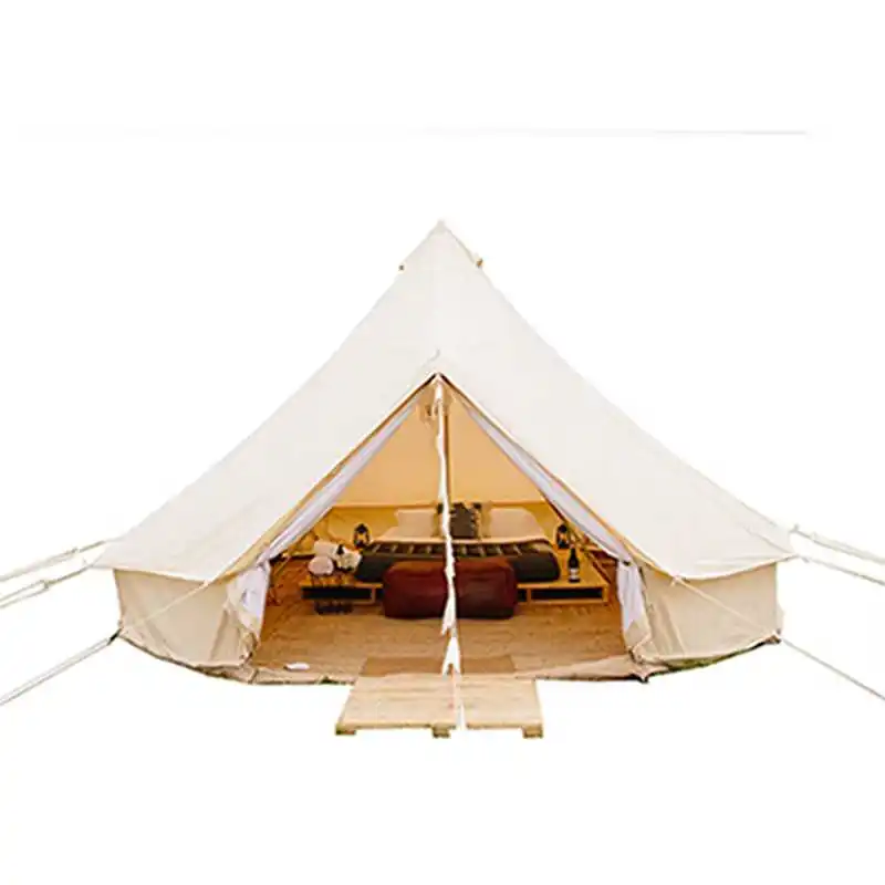 3M 4M 5M 6M Custom Glamping Tent Wall Yurt Family Tent Camping Outdoor Cotton Canvas Bell Tent