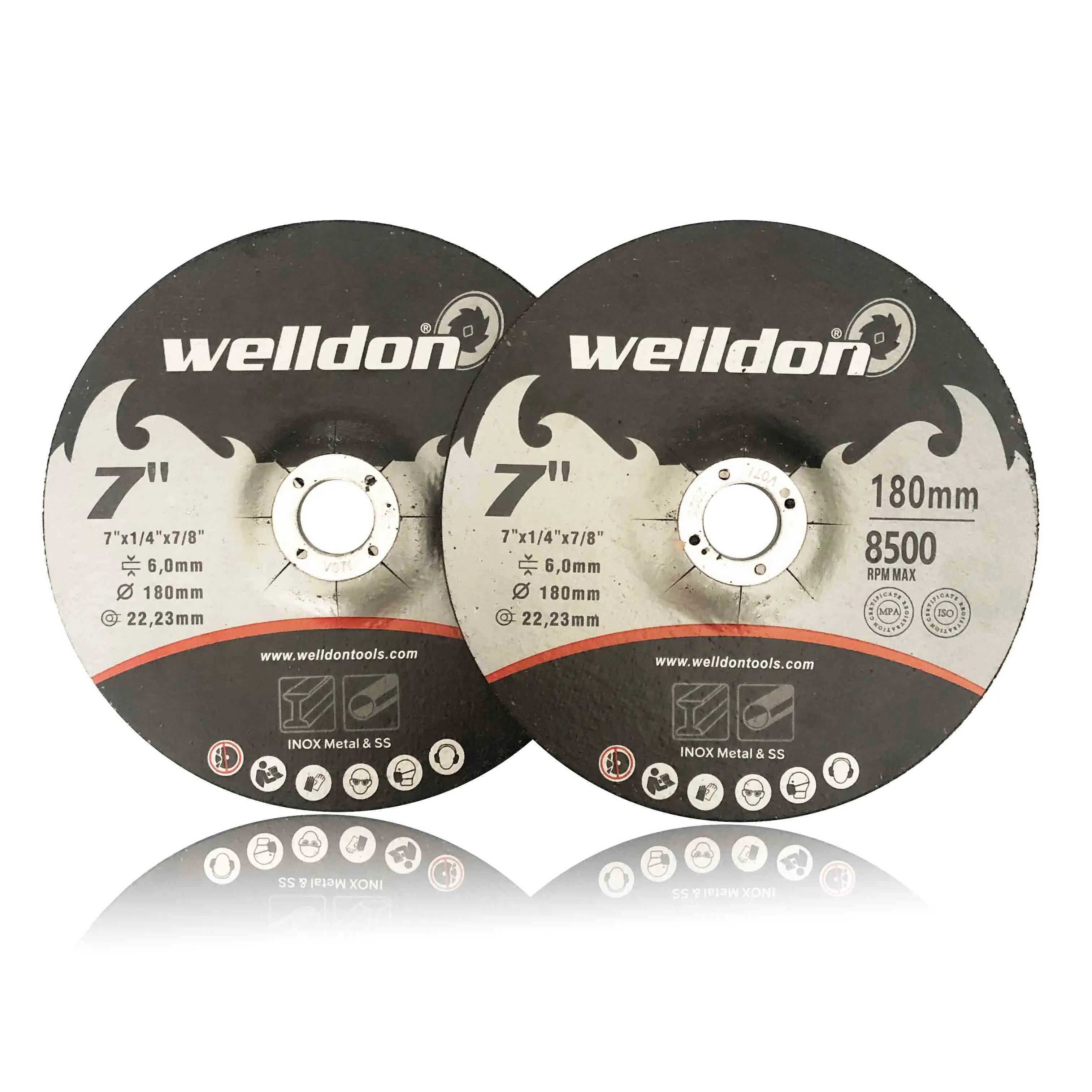 welldon 180mm 7inch cutting disc cutting disk metal resin grinding wheel 4inch disco de corte de metal abrasive grinding wheel