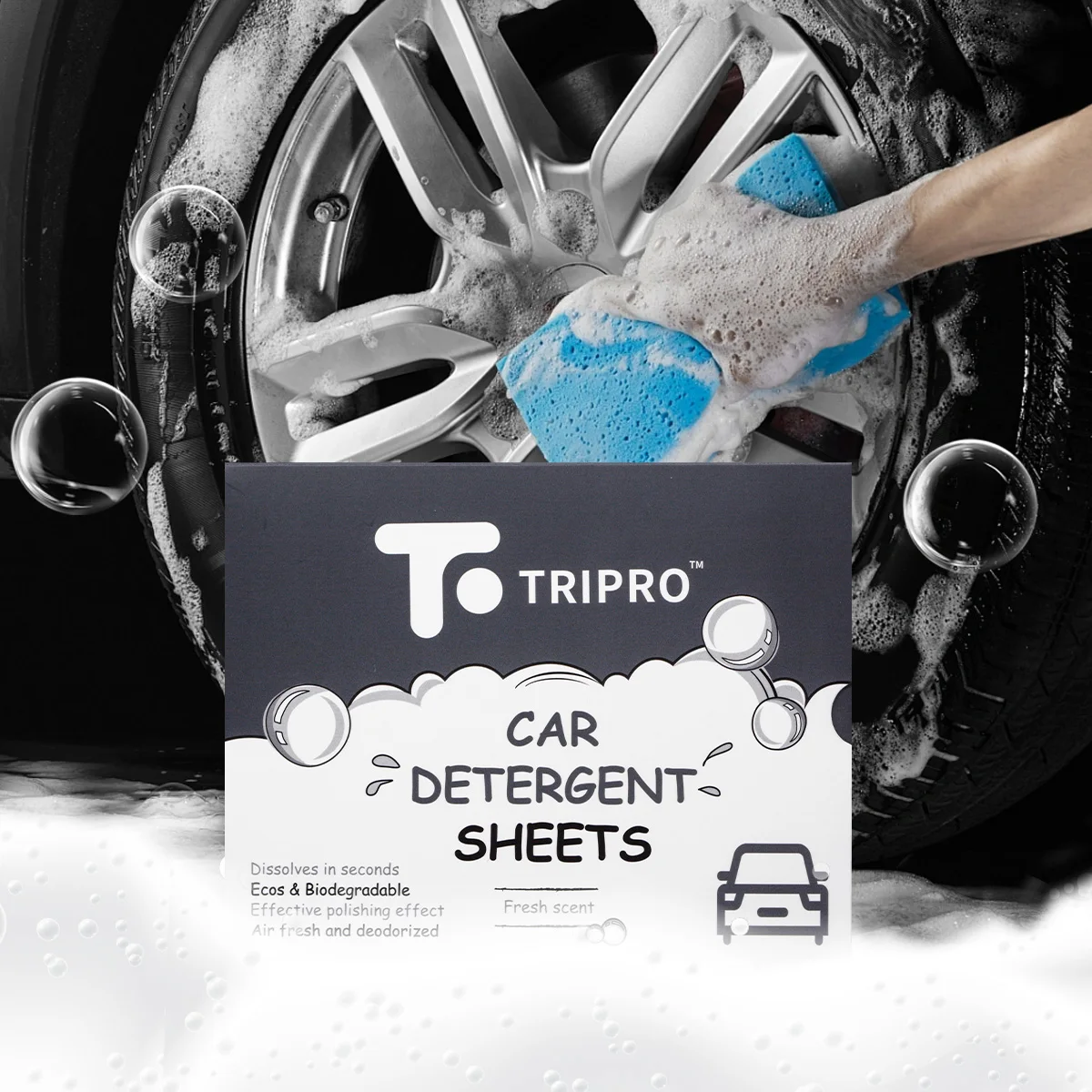 2025 Trend Car Wash Soap Sheets Concentrated Foaming Shampoo car glass clean sheet