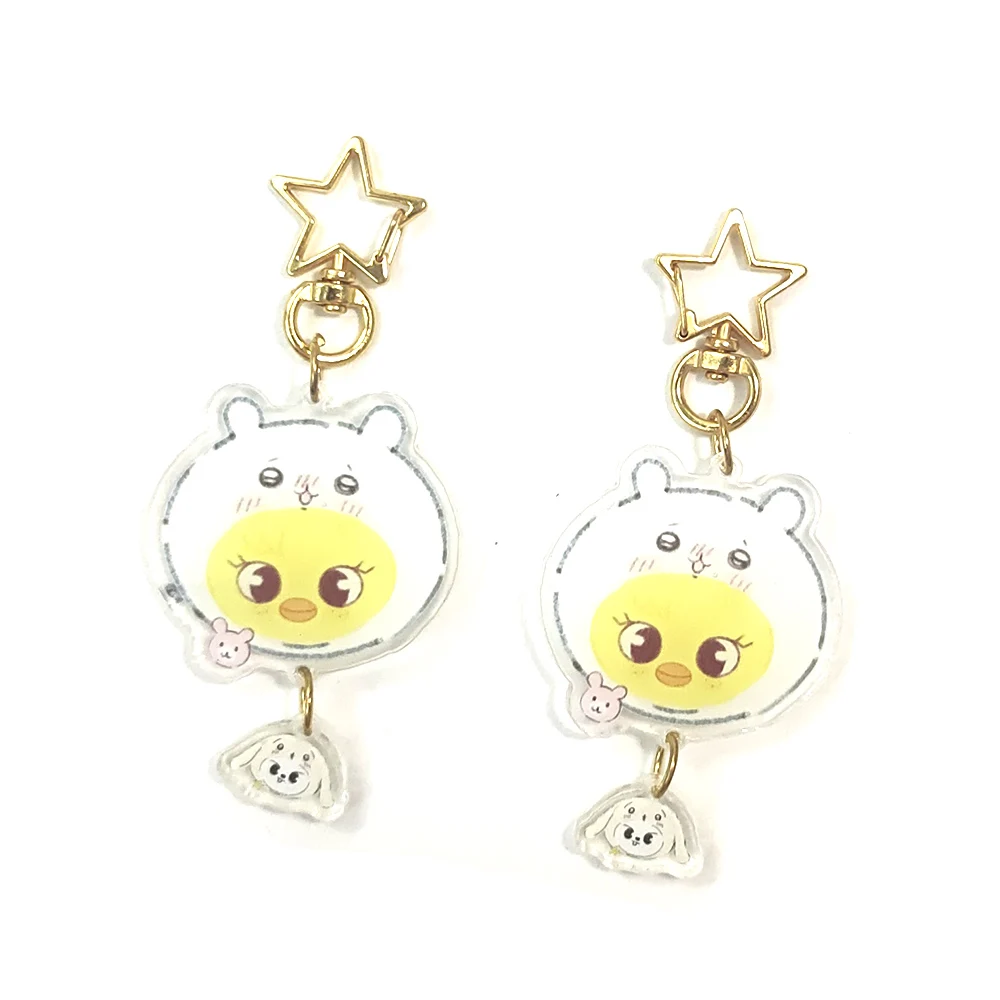 Cute Acrylic Plastic Customized Cartoon High Quality Wholesale New Logo Hot Sale Cartoon Model Keychain