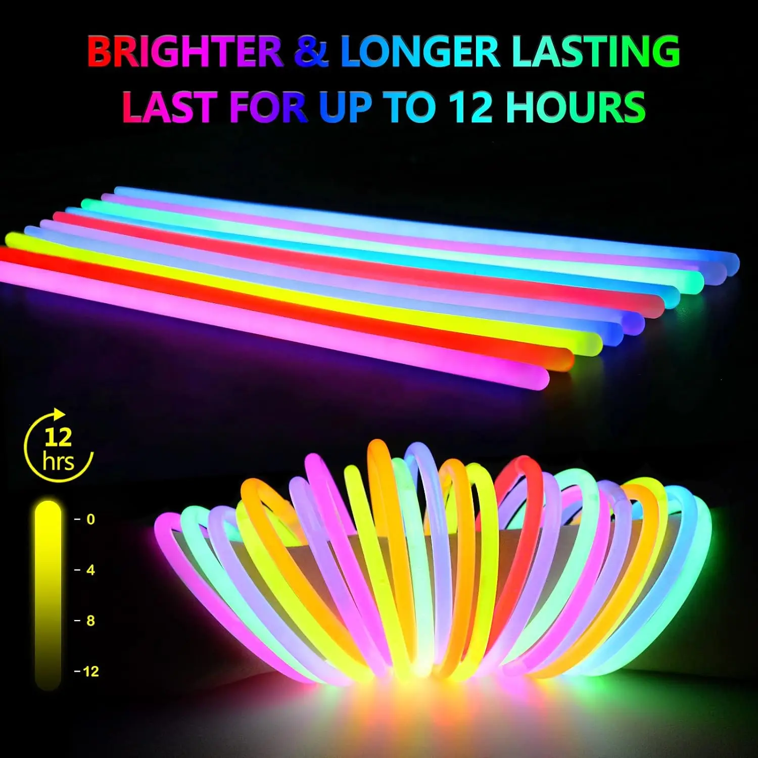 Glow Sticks Bulk Party Favors, Necklaces And Bracelets With Connectors Light Up Birthday Halloween 4th Of July Wedding