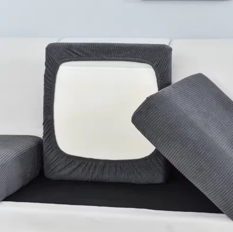 Funiture Protector Jacquard Thick Sofa Cushion Cover Corner Sofa Seat Cushion Slipcover Elastic Solid Color Couch Cover