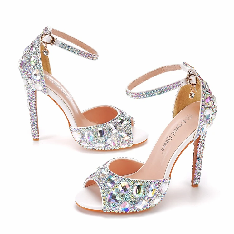 Bridal Shoes Ladies wedding shoes 11 cm high heel thin heel diamond crystal rhinestone shoes for wedding