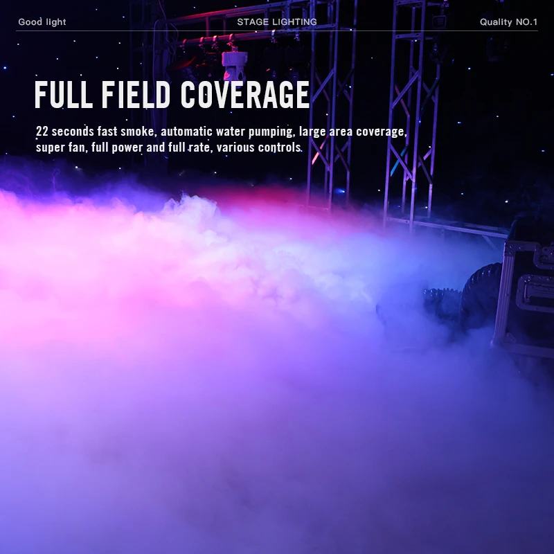 4000w Low Lying Fog Machine Water Base Remote Control Double Port Smoke Machine Stage Equipment With Flight Case