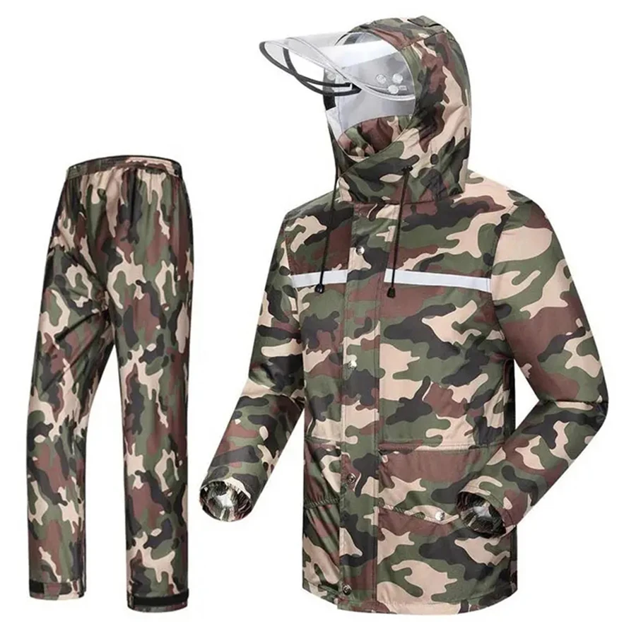 Fashion Rain Jacket Pants Waterproof Worker Safety Outdoor Task Rain Gear PVC Rain Suit
