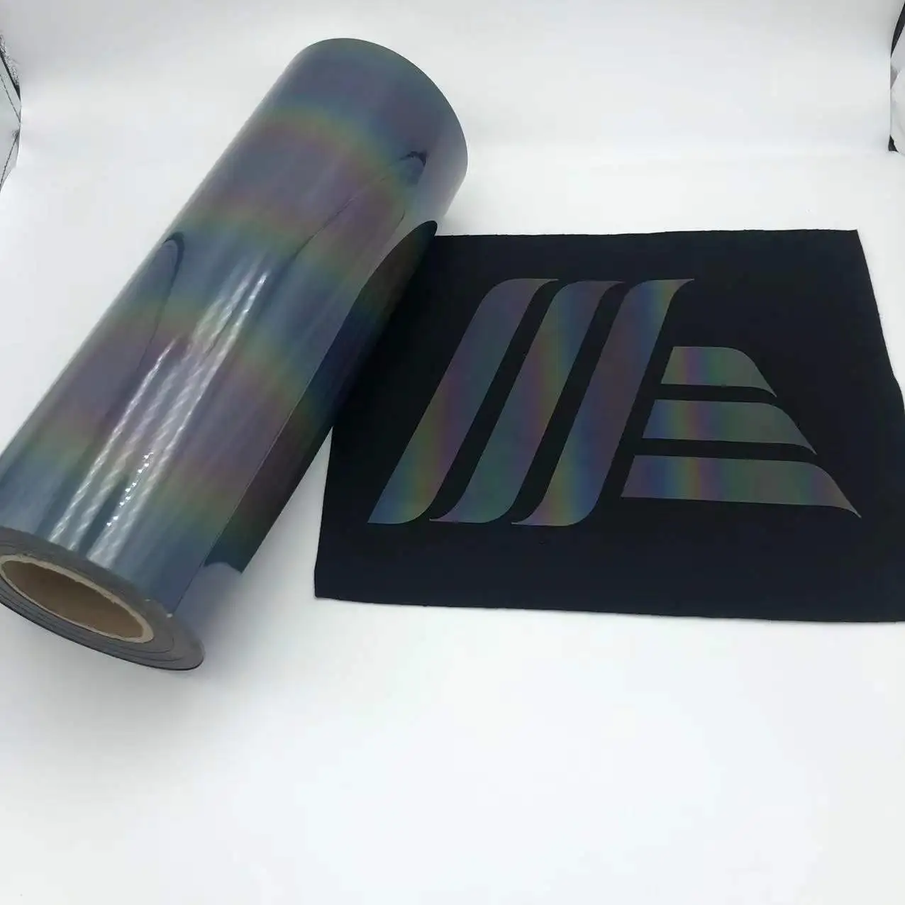 HTV Hot Transfer Pressure Heat Press T-shirt Clothing Textiles Cotton Fabric Reflective Rainbow Heat Transfer Vinyl For T-shirt