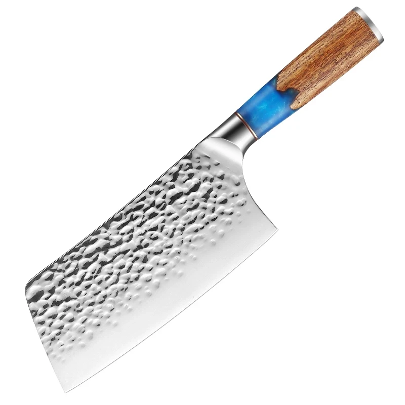 High Quality 7inch Stainless Steel Chinese Cleaver Butcher Knife With Resin Wood Handle