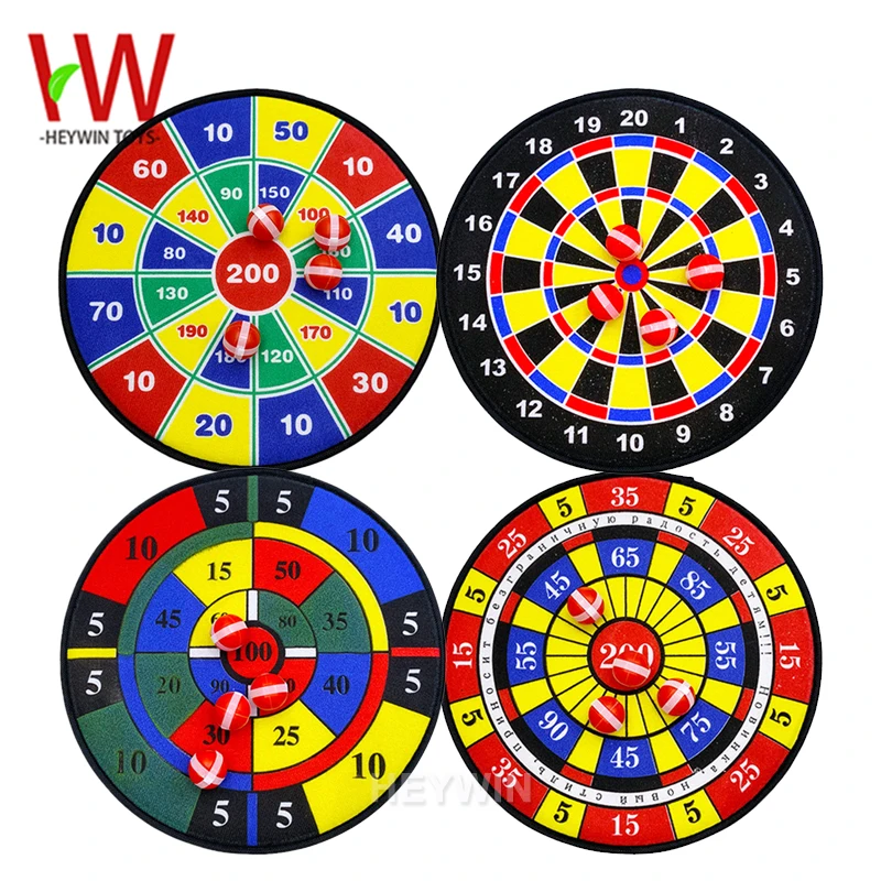 Sticky target Set 36cm Cloth Dart board with 4PCS HOOK & LOOP Ball interactive play indoor & outdoor game Toys for Kids (HM43)
