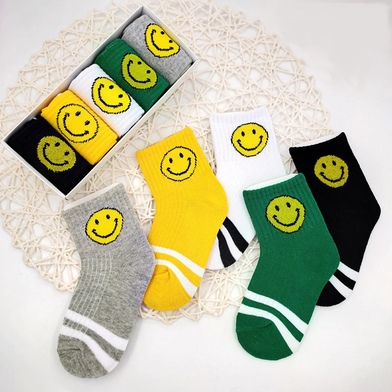 Knitting high quality organic socks crew ankle set kids socks
