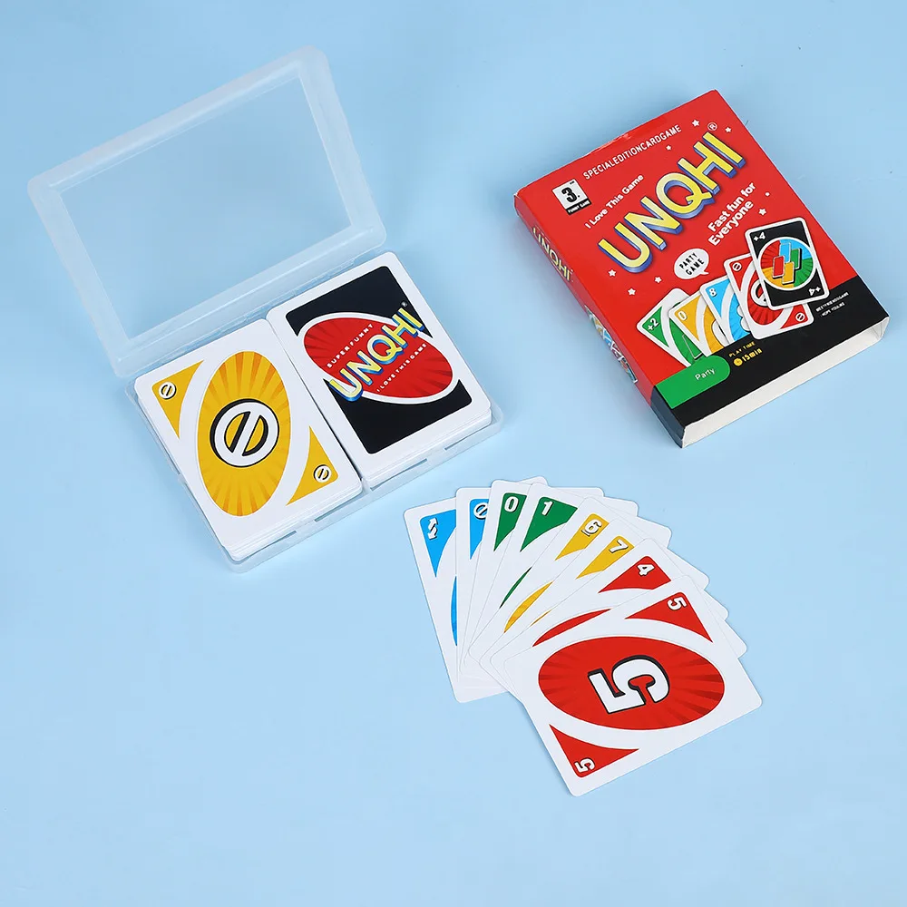 112PCS High Quality Hot Sale UNQHI Card Games for Kids Girls Family Playing Poker Toy Wild Minecrafts Classic Board Games Cards