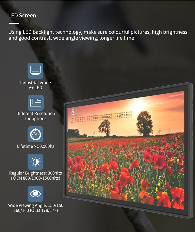 55 inch HDMI Monitor Capacitive Touch Screen Monitor Industrial CapacitiveTFT LCD screen HD-MI VGA Display Touch Screen Monitor