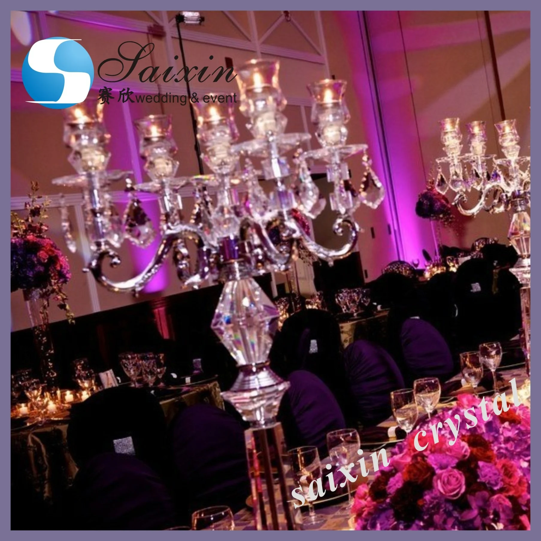 Gorgeous wedding decoration crystal candelabra indian mandap