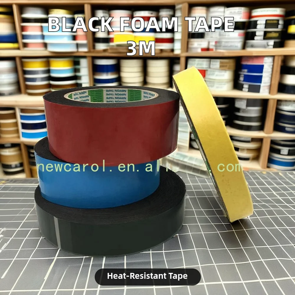 Double-Sided Black Foam Tape for Versatile Masking Applications Adhesive Tape Roll