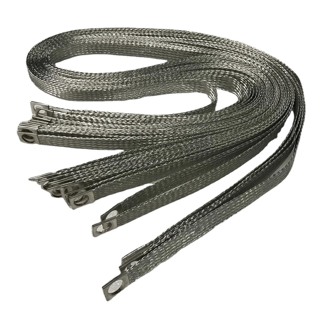 Best Selling Flat tinned Copper braid busbar shunt with ferrules for earthing connection