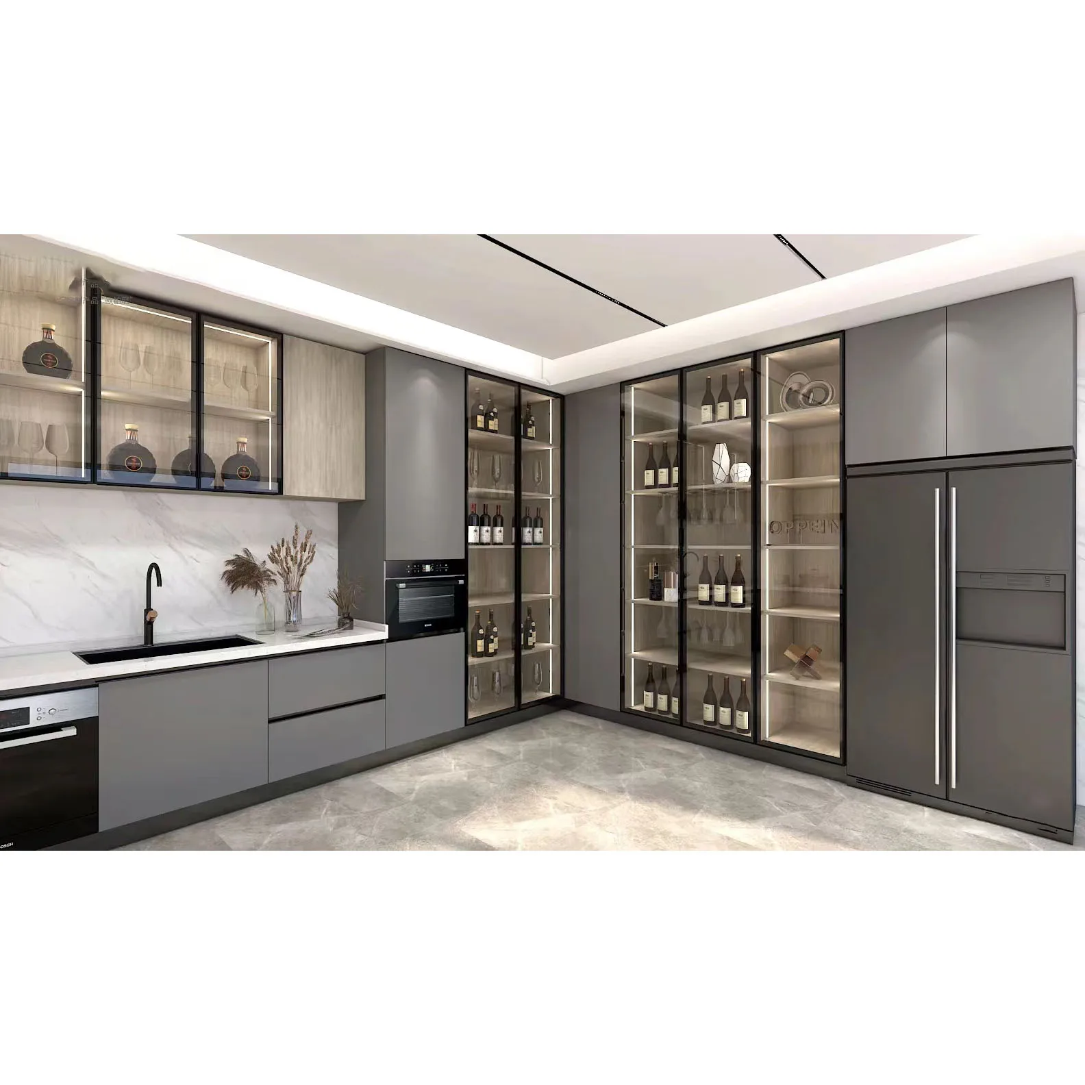Outdoor solution selection plywood drawer and cabinet built-in BBQ grill MDF outdoor kitchen cabinets