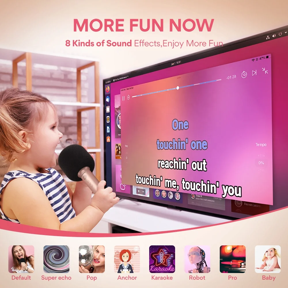 MAONO Портативный Ручной беспроводной караоке микрофон с динамиком для пения дома KTV вечеринки удивительный Рождественский подарок