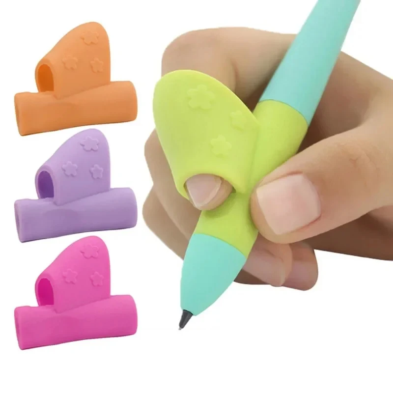 Pencils Handle Right Hand Helps Children Learn Holding Pen Writing Posture Correction Magic Fits Pencil Soft Color Random