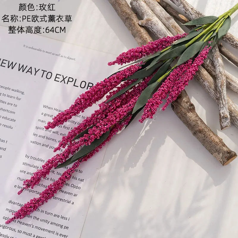 Lavender 64cm Artificial Wedding Flower Wall Decoration Dried Flowers & Plants for Home Outdoor & Party Use