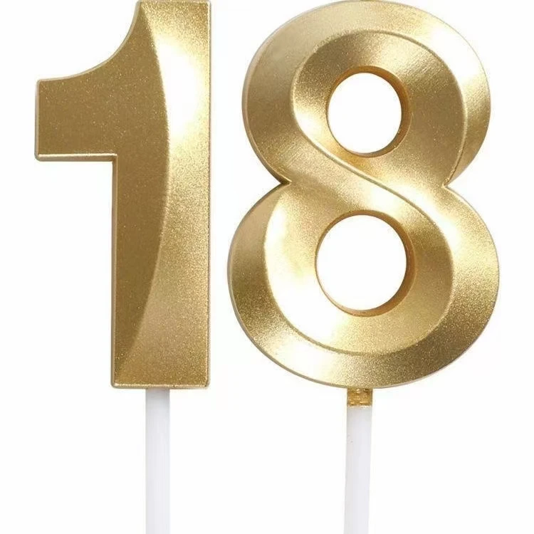 Wholesale Birthday Number Candles 0 to 9 Metallic Gold Color Happy Birthday Candles Sparklers Numbers