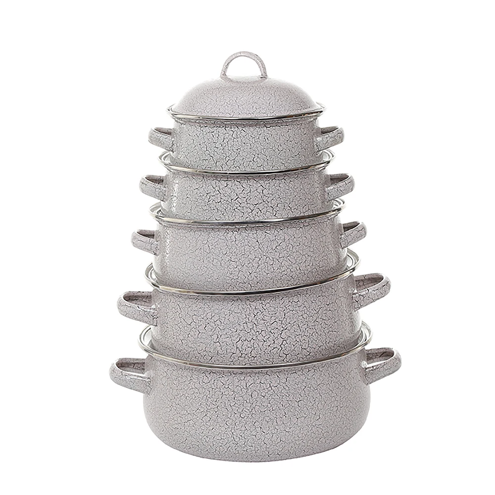 Super Quality Kitchen Earthenware Pot Crack Glaze Enamel Casserole Set