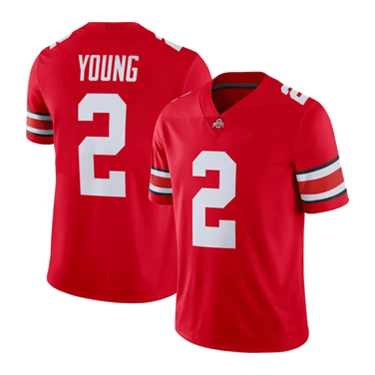 Wholesale Blank American Colleague Football Gray Ohio State 5 Elliott 7 Stroud 97 J.Bosa Football Jersey