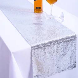 Hot Sale Good Quality Gold Sequin Table Runner For Wedding