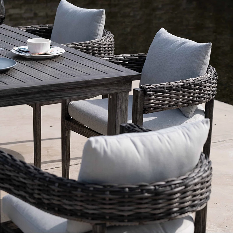 Factory direct sale outdoor dining set furniture 6 seaters dinning set modern