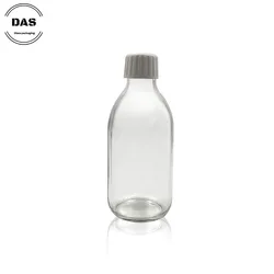 Custom fancy clear pharmaceutical glass syrup bottle 200ml