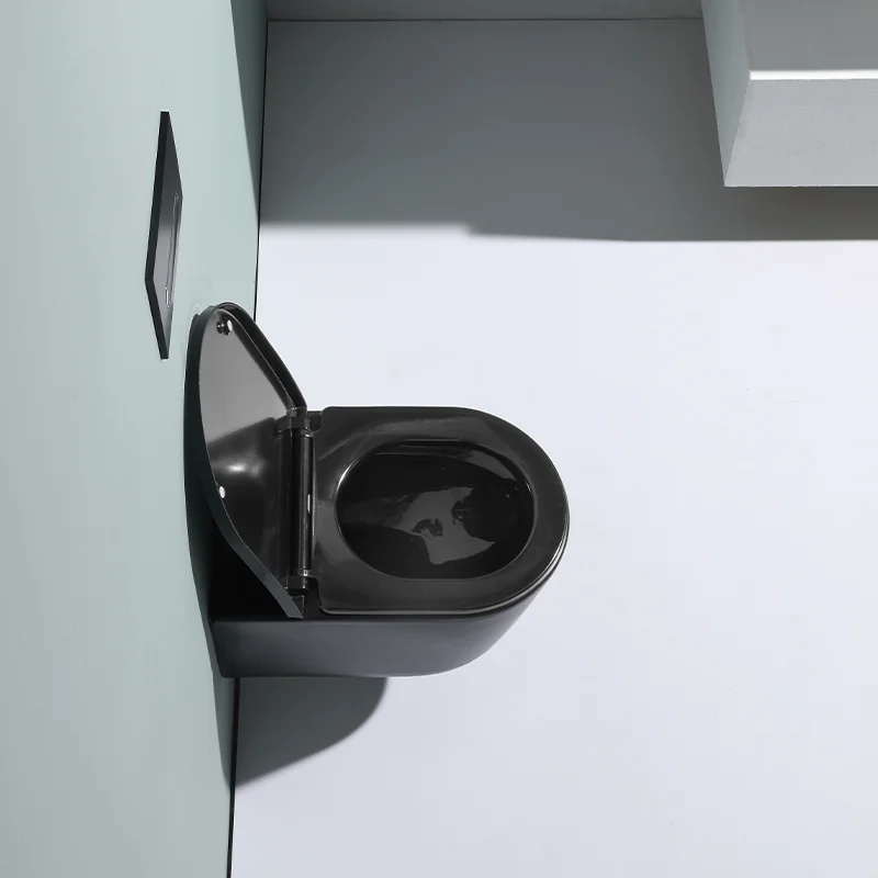 china factory matte black color wall hung toilet rimless toilet suspendus toilette wc