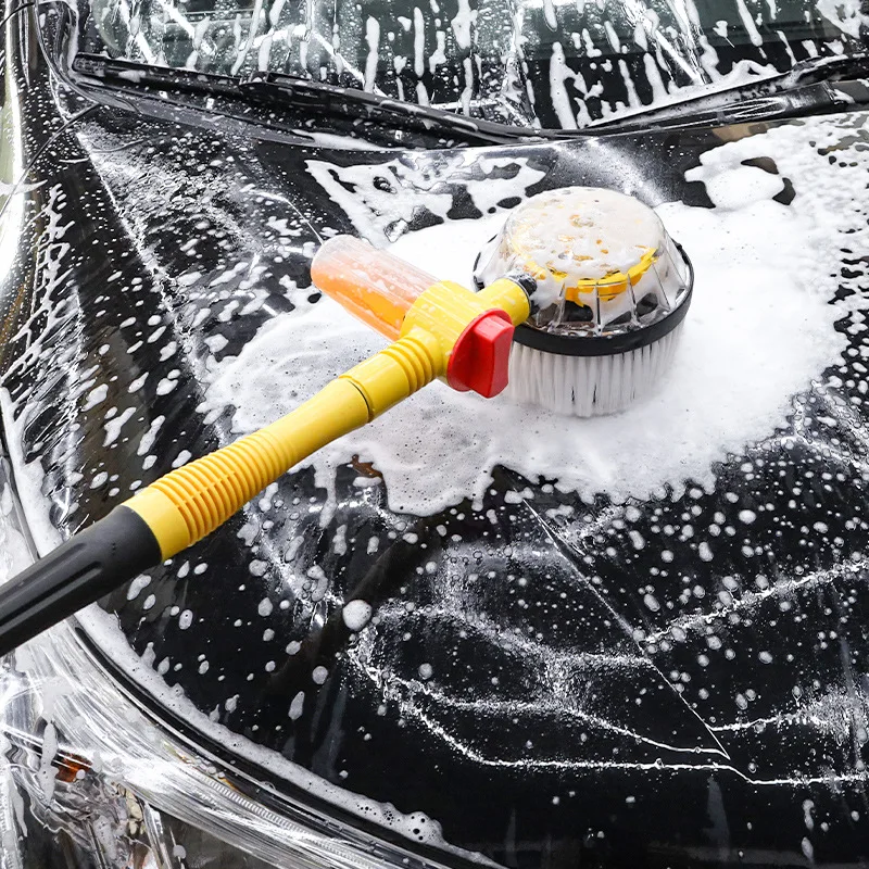 360 Degree Car Wash Brush Automatically Pressure Washer Gun Foams Rotating Car Wash Brush Kit With Long Handle Car Cleaning
