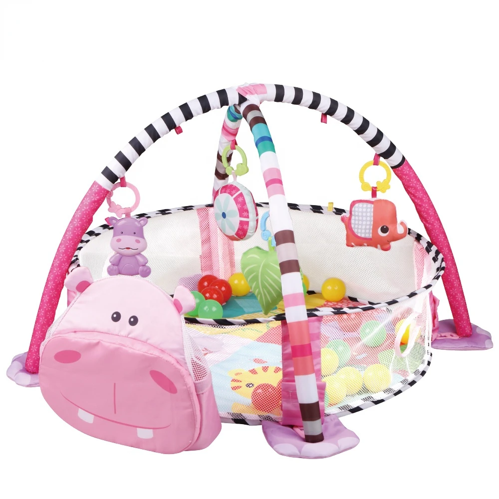 Hot Sale Fitness Baby Mat With Animal Toys Multi-functional Mat Indoor Soft Game 30 Balls Musical Mat