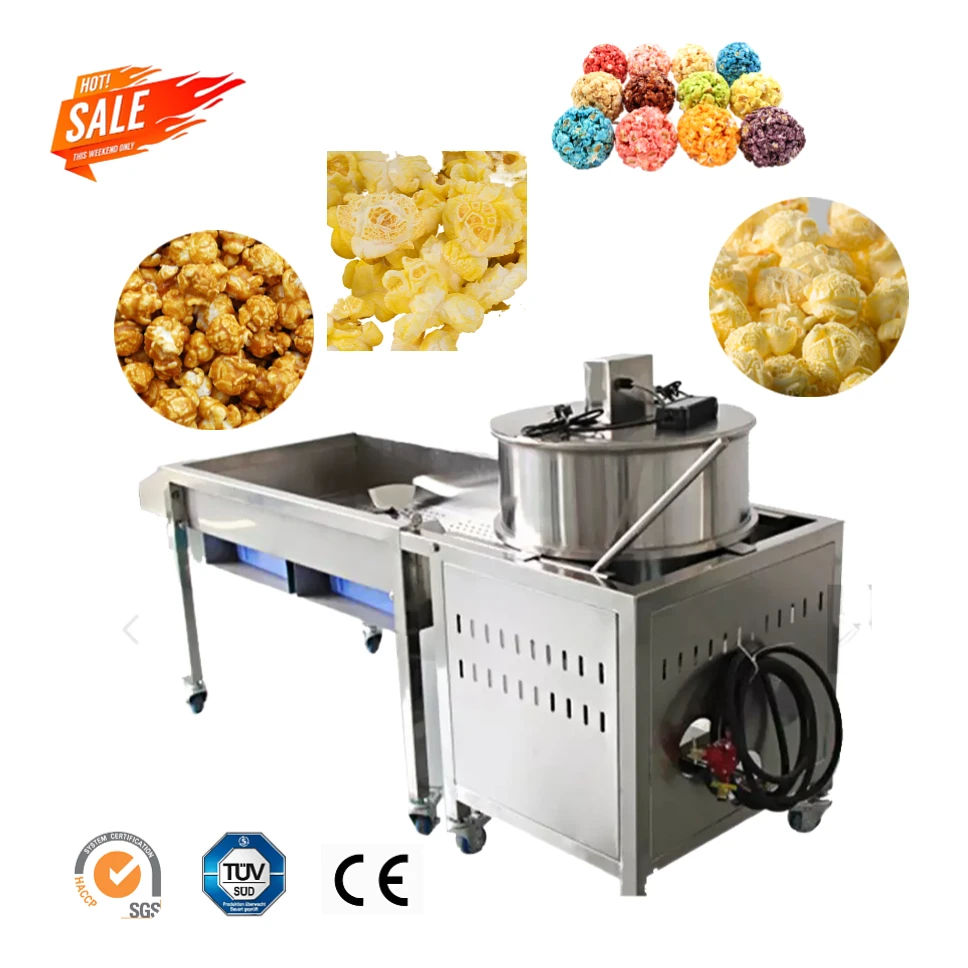 industrial gourmet popcorn making machine commercial  automatic gas popcorn machine