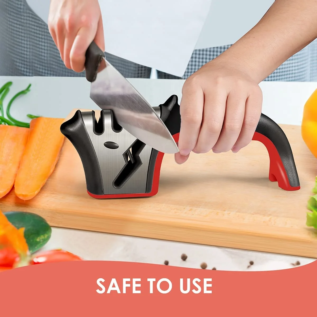 Fast Knife Sharpener 4-in-1 Kitchen Knife Accessories Easy Sharpening 4-Stage Kitchen Sharpener Helps Repair Restore and Polish