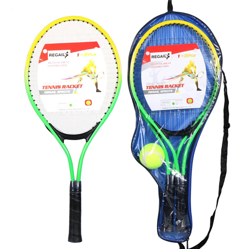 
Set of 2 Iron Alloy Nylon Tennis Racket for Children Youth Beginners Training 